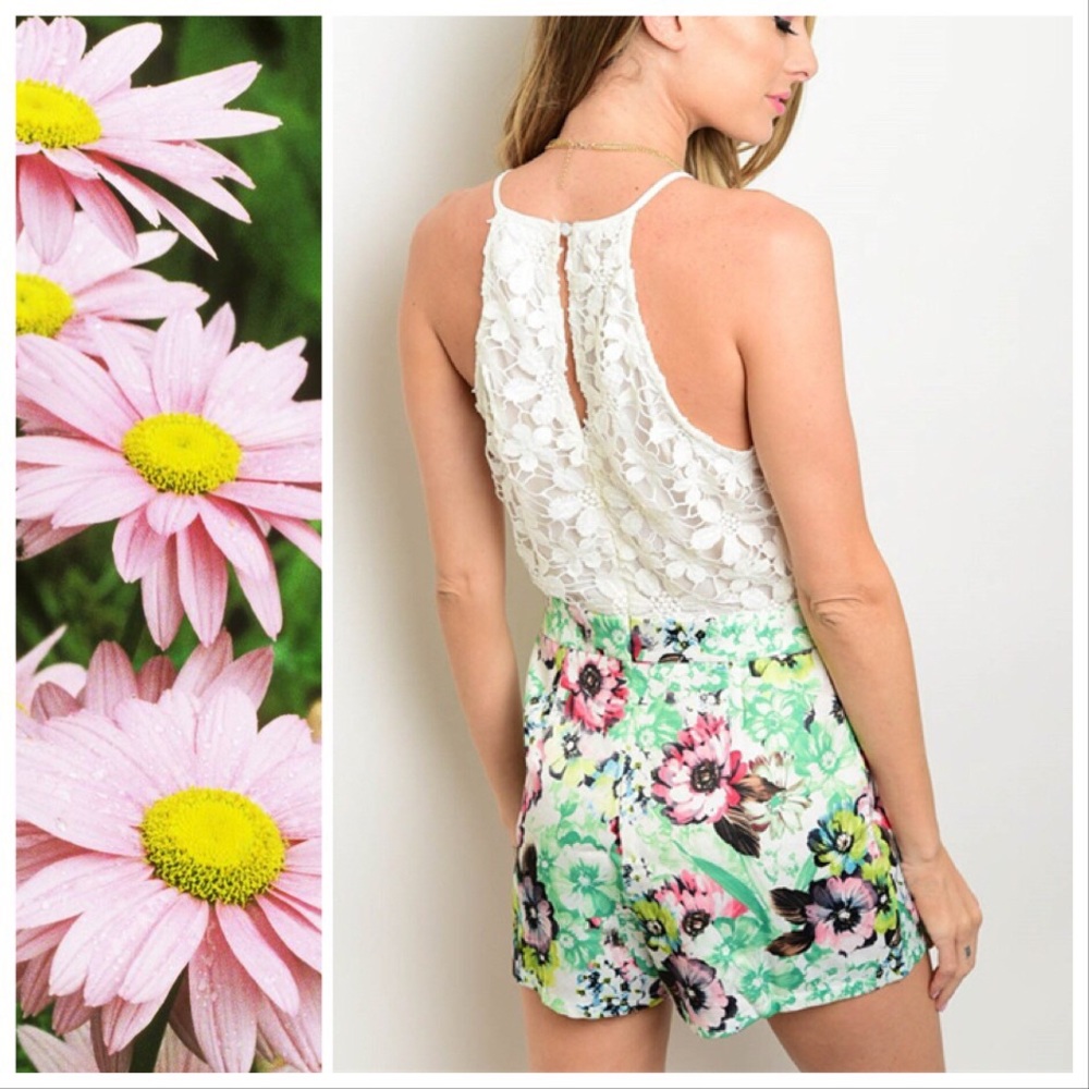 *LAST 2!* Spring Floral Garden Party Romper - Picture 2 of 7